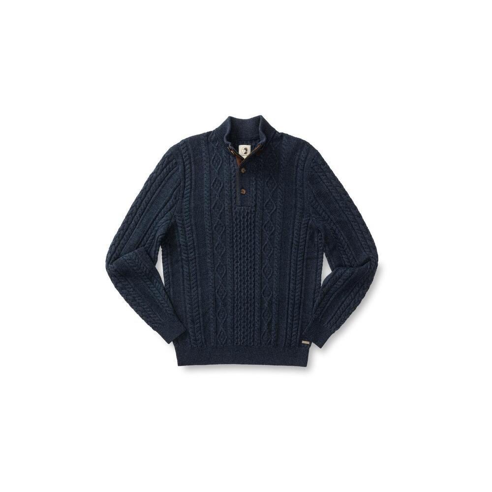 NEW DUCK HEAD men's haines 1/4 zip cable knit sweater in navy heather